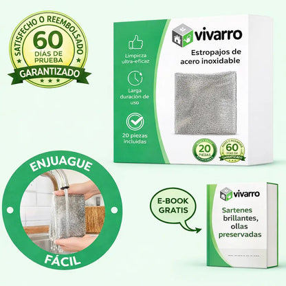 Cleaninox | Estropajos de acero inoxidable potentes y duraderos Vivarro Shop