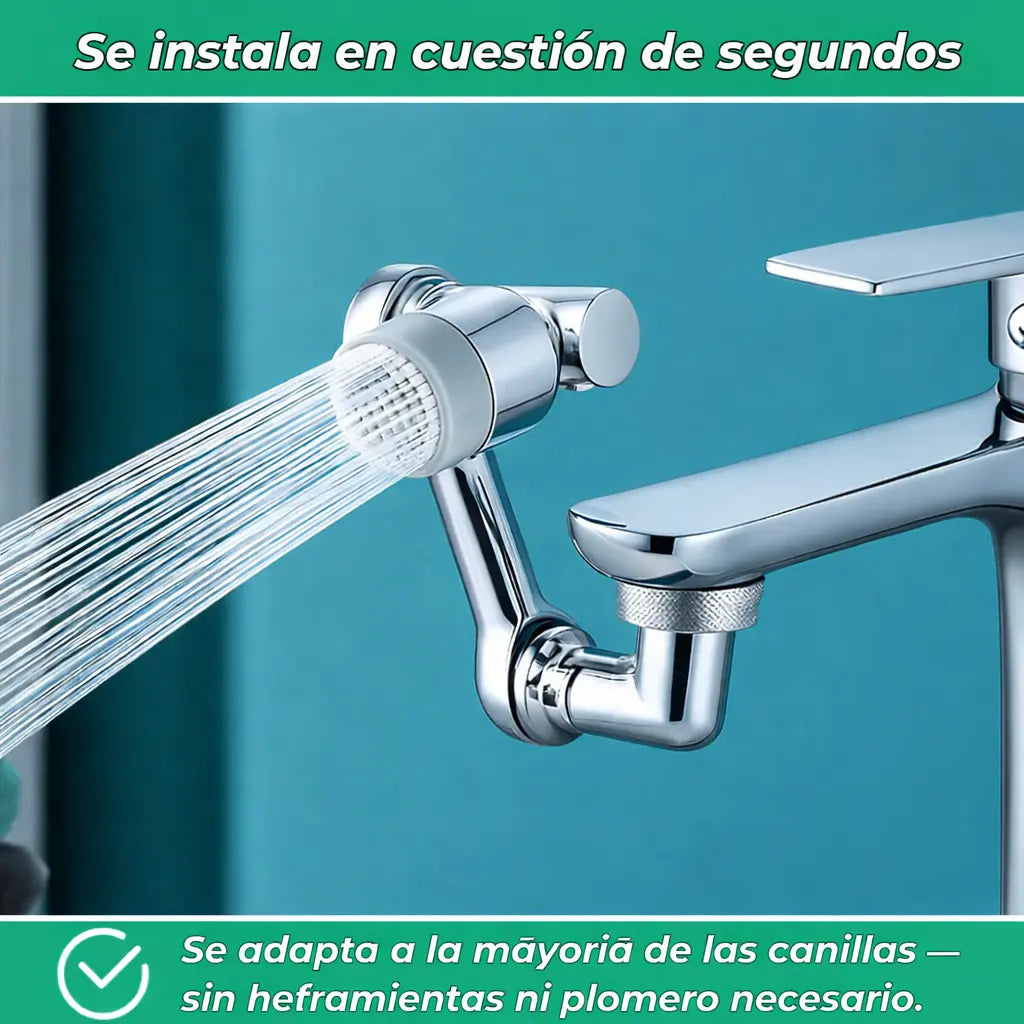 Aquaflex – Extensión Giratoria de Grifo 1440° · Ahorro de Agua Integrado Vivarro Shop