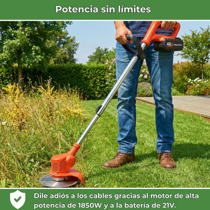 Desbrozadora inalámbrica de alta potencia D80 PRO: corta césped, arbustos y ramas gruesas. Vivarro