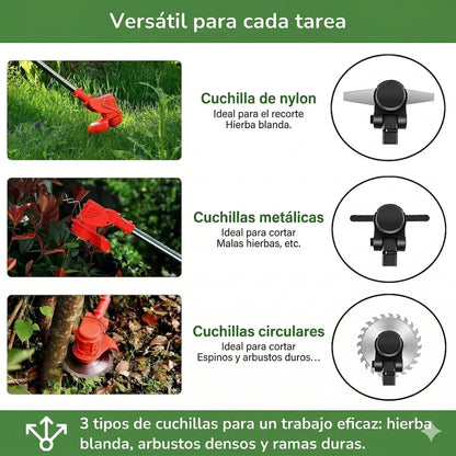 Desbrozadora inalámbrica de alta potencia D80 PRO: corta césped, arbustos y ramas gruesas. Vivarro